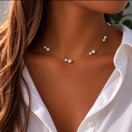 Lovely Lady Dainty Pearl Necklace